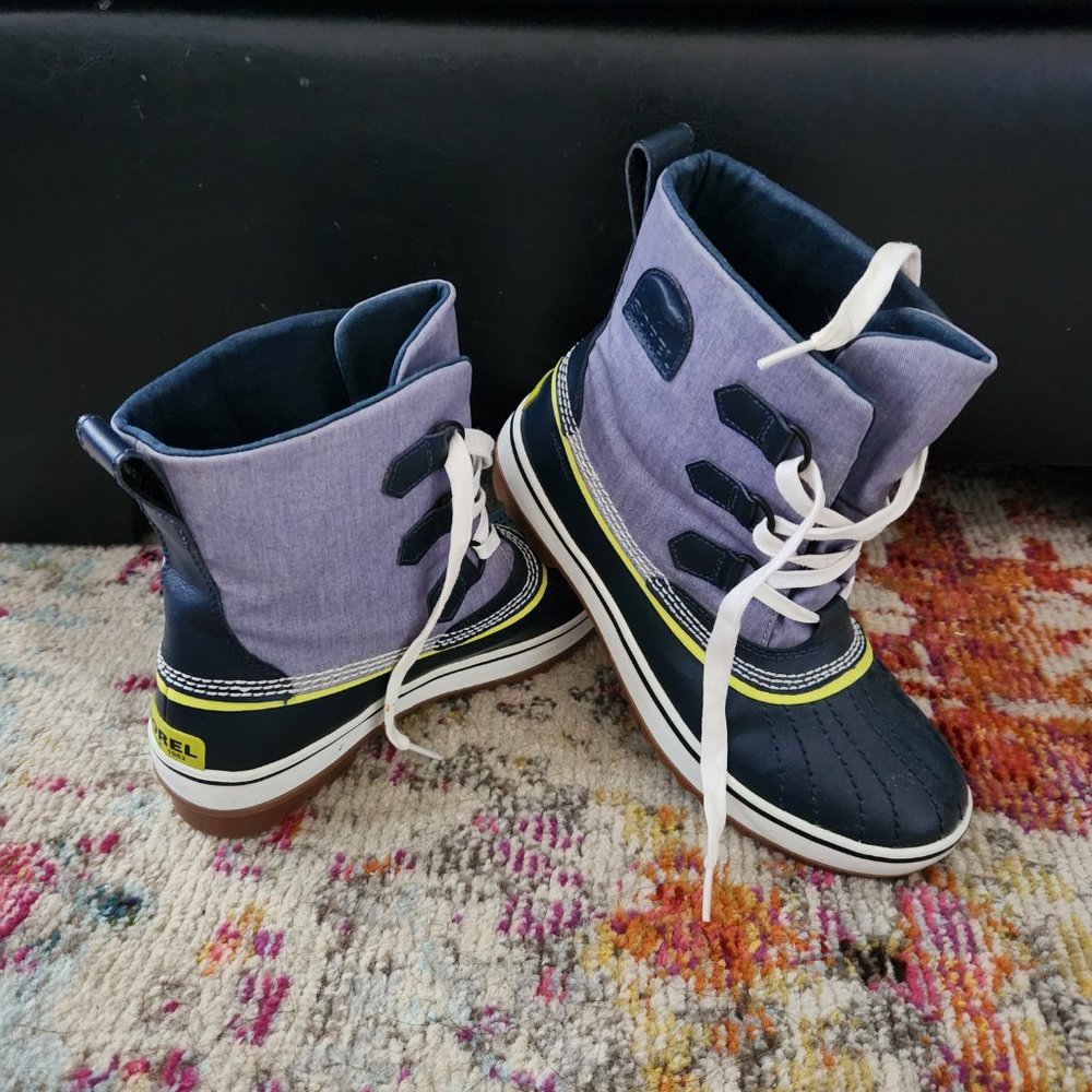 Sorel Winter Boots - Navy and light denim blue